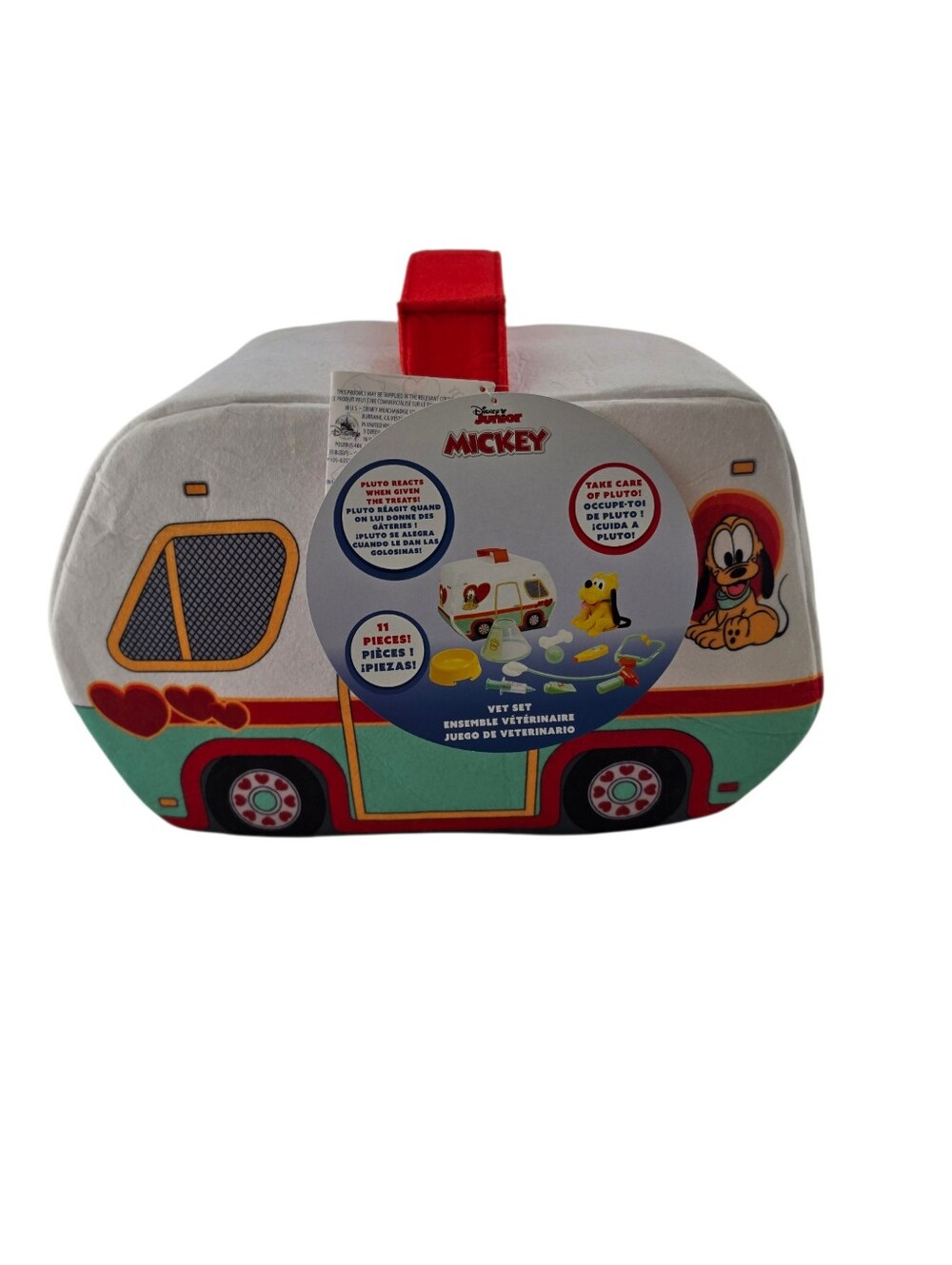 Disney Junior Mickey Pluto Vet Set Camper Carry Case Plush Playset NWT - Picture 6 of 16